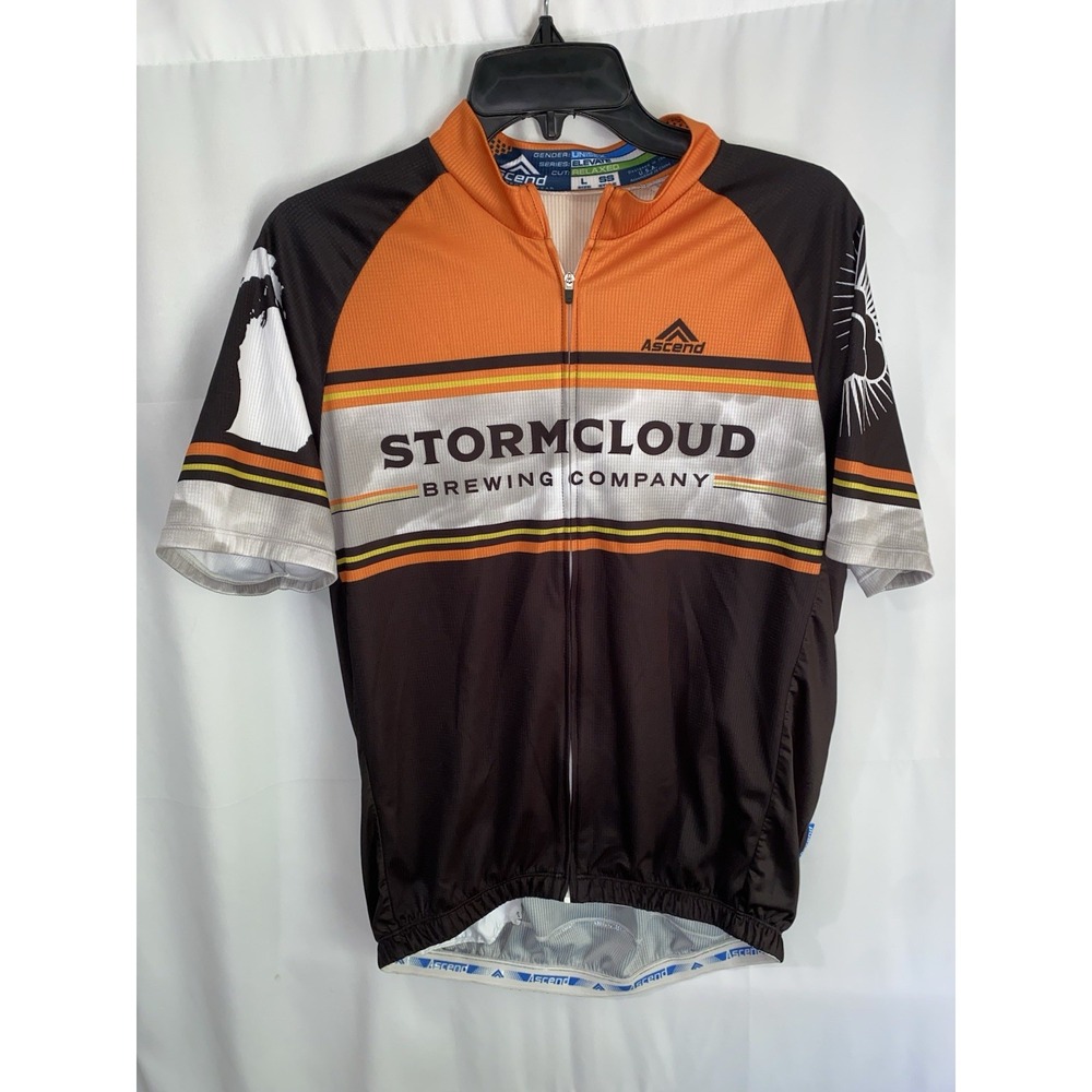 Ascend Cycling Short Sleeve Jersey Stormcloud Brewing Frankfort MI Large